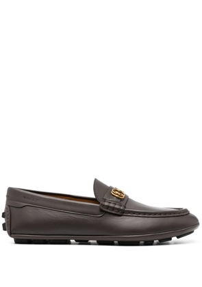 Bally logo-plaque leather moccasins - Brown