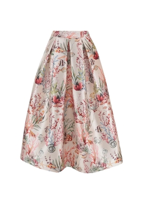 Lunatica Milano flared printed midi skirt - Neutrals