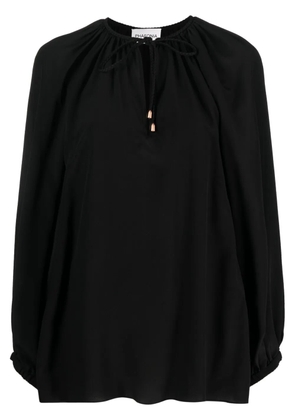 phaeonia self-tie silk blouse - Black