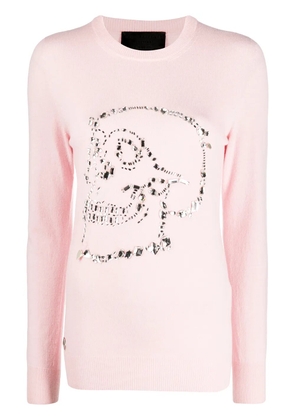 Philipp Plein Look At Me skull embellished jumper - Pink