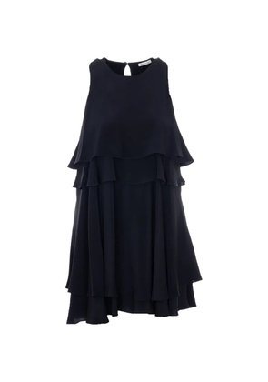 AMI Paris ruffled round-neck mini dress - Black