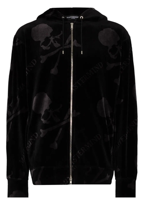 Mastermind World skull-print velvet track jacket - Black