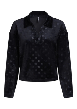 Karl Lagerfeld monogram velour top - Black