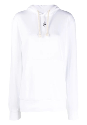 JW Anderson logo-embroidered cotton blend hoodie - White