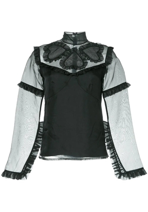 Macgraw Queen of Hearts organza top - Black