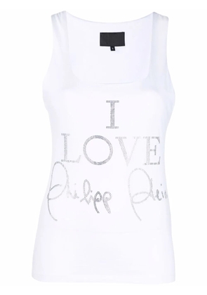 Philipp Plein crystal-embellished tank top - White