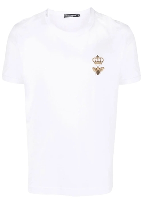 Dolce & Gabbana embroidered Bee cotton T-shirt - White