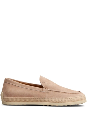Tod's logo-debossed leather loafers - Neutrals