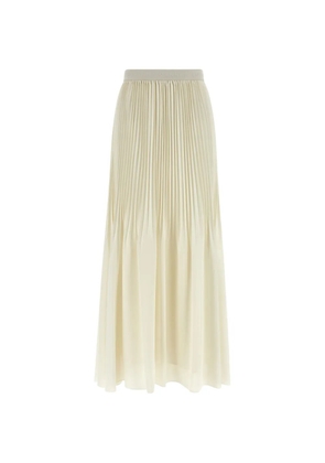 TWINSET pleated logo waistband skirt - White