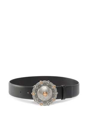 PINKO round-buckle leather belt - Black