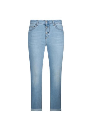 LIU JO gemstone-appliqué turn-up jeans - Blue