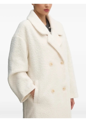 OUI textured double-breasted coat - Neutrals