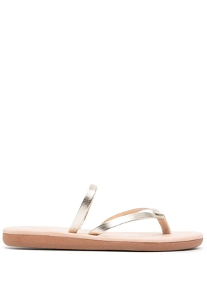 Ancient Greek Sandals Vachetta leather flip flops - Metallic