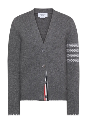Thom Browne V-neck four-stripe cardigan - Grey