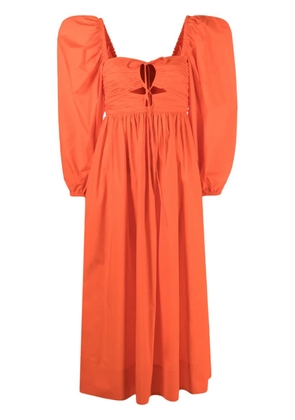 Ulla Johnson Alessa puff-sleeve midi dress - Orange