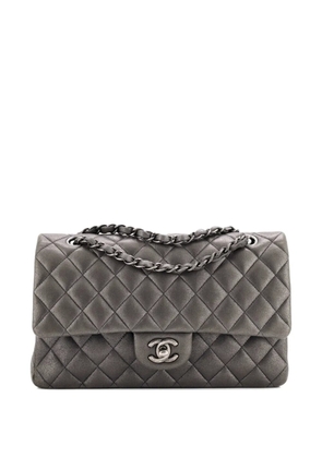 CHANEL Pre-Owned Classic Double Flap Bag Quilted Metallic Lambskin Medium shoulder bag - Grey