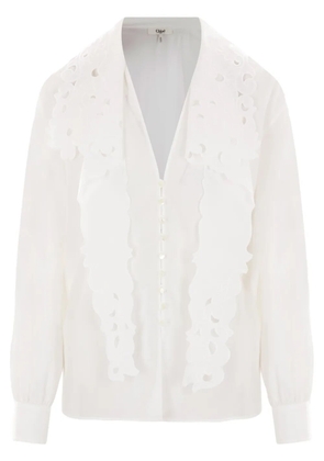 Chloé embroidered lavallière shirt - White