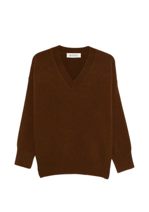 Róhe V-neck knitted sweater - Brown