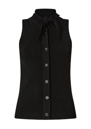 PINKO bow-tie button-down knitted blouse - Black