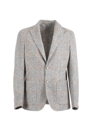 L.B.M. 1911 checked single-breasted blazer - Grey