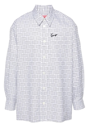 Kenzo logo-embroidered weave shirt - White