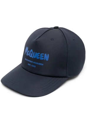 Alexander McQueen Graffiti-print baseball cap - Blue