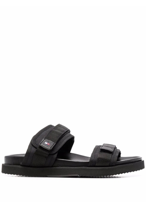 Tommy Hilfiger logo-plaque touch-strap sandals - Black