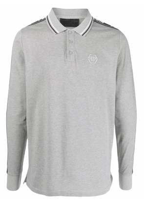 Philipp Plein logo embroidered polo shirt - Grey