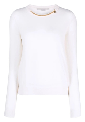 Stella McCartney chain-embellished wool jumper - White