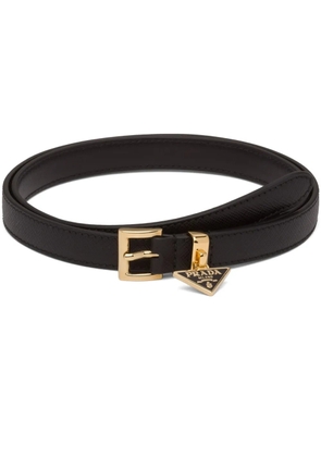 Prada triangle-logo leather belt - Black