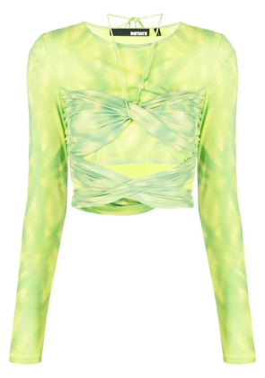 ROTATE BIRGER CHRISTENSEN layered cropped tie-dye top - Green
