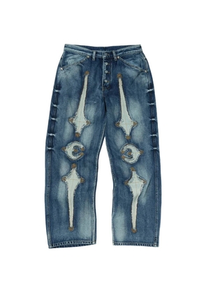 THUG CLUB wide-leg jeans - Blue