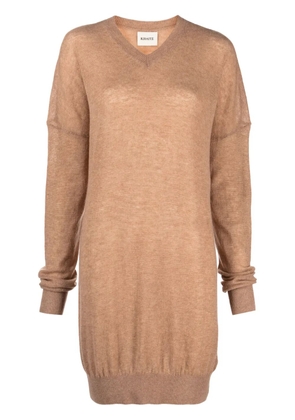 KHAITE fine-knit V-neck jumper - Neutrals