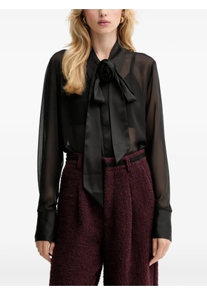 Gestuz GZlynne bow sheer blouse - Black