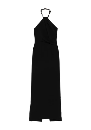 Solace London Riva halterneck draped maxi dress - Black