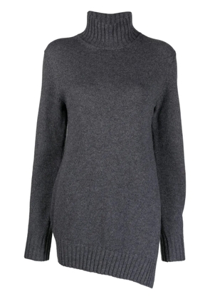 Jil Sander waffle-knit asymmetric jumper - Grey