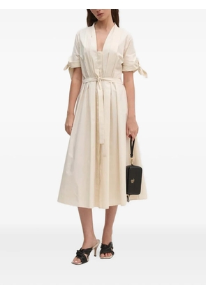 Sandro Ferrone v-neck midi dress - Neutrals