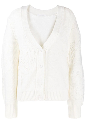 Cecilie Bahnsen V-neck woollen cardigan - White