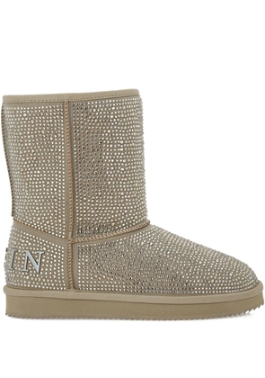 Philipp Plein embellished logo boots - Neutrals