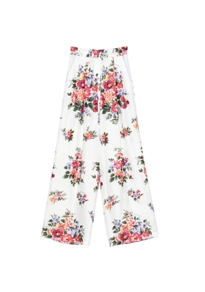 Dolce & Gabbana floral-print trousers - White