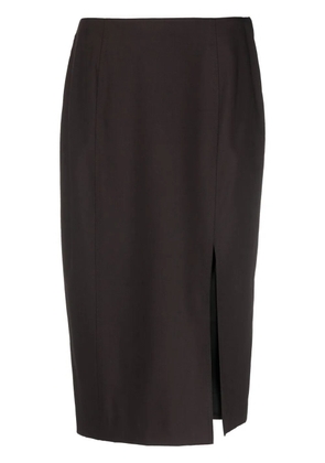 Christian Dior Pre-Owned 2010 side-slit midi skirt - Brown