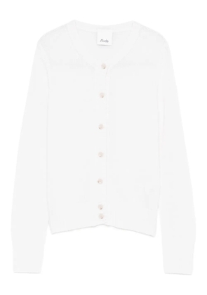 Allude ribbed-knit cardigan - White