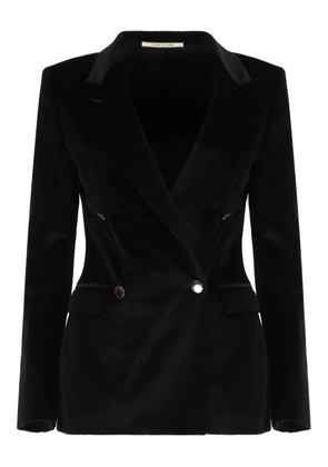 Tagliatore double-breasted velvet jacket - Black