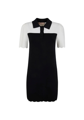 TWINSET scalloped-hem polo dress - Black