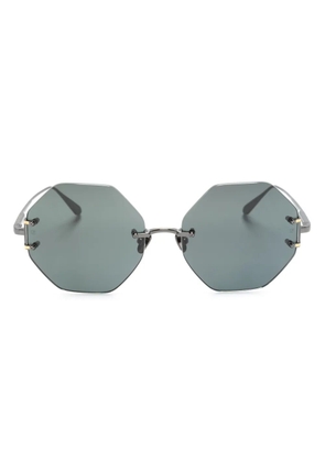 Linda Farrow Arua hexagonal-frame sunglasses - Grey