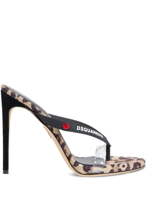 DSQUARED2 clear leopard mule sandals - White