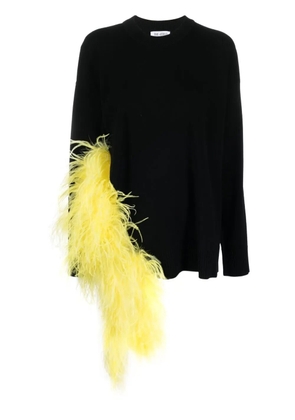 The Attico Blanche feather-detail jumper - Black