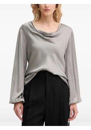FRACOMINA cowl-neck long-sleeved top - Grey