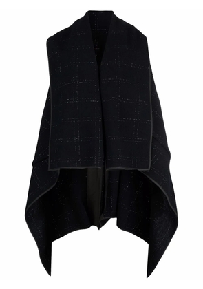 Comme Des Garçons Pre-Owned 1990s tartan-knit cape coat - Blue