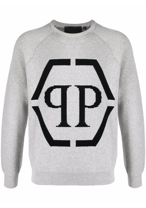 Philipp Plein logo-print sweatshirt - Grey